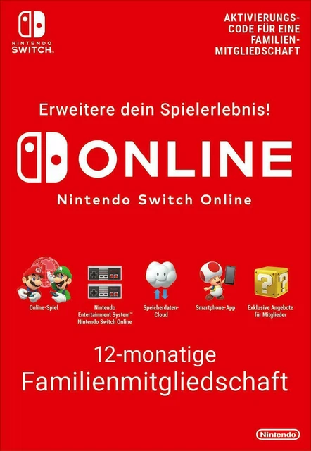 Nintendo Switch Online Family Membership 12 Monate - 365 Tage Digital Code - EU