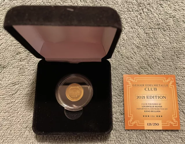 Low Mintage , 1 GOLD GEIGER EDELMETALLE CLUB Coin , Box/COA
