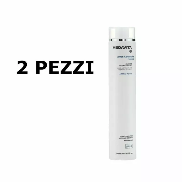 Medavita Lotion Concentree Homme Shampoo Anticaduta UOMO 250ml 2 PEZZI