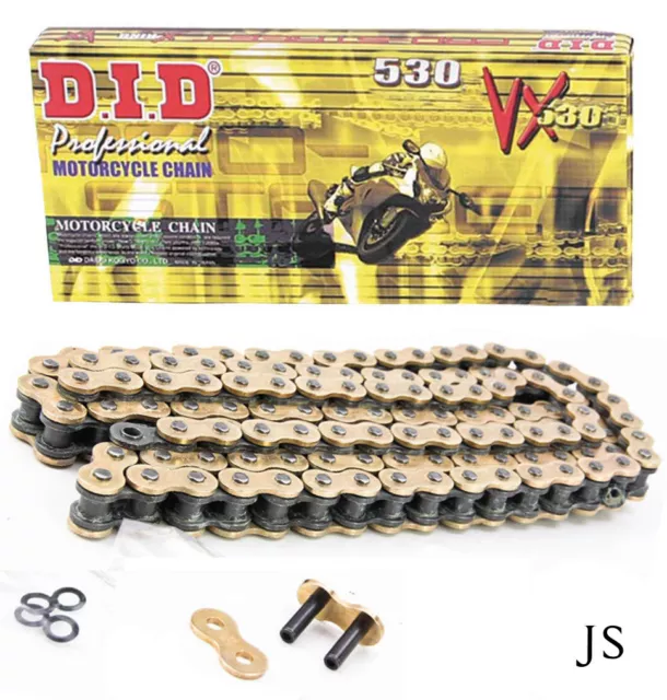 DID GOLD 530 VX / VXGB Heavy Duty X-Ring GOLD Drive Chain 530-120 Links