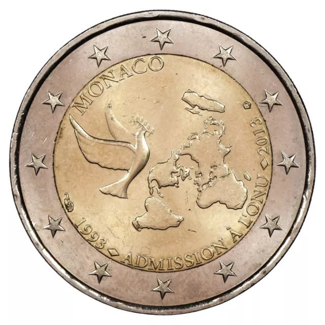 Monaco - 2 Euros 2013 Conmemorativa 20ème Aniversario Adhesión En Uno Moneda