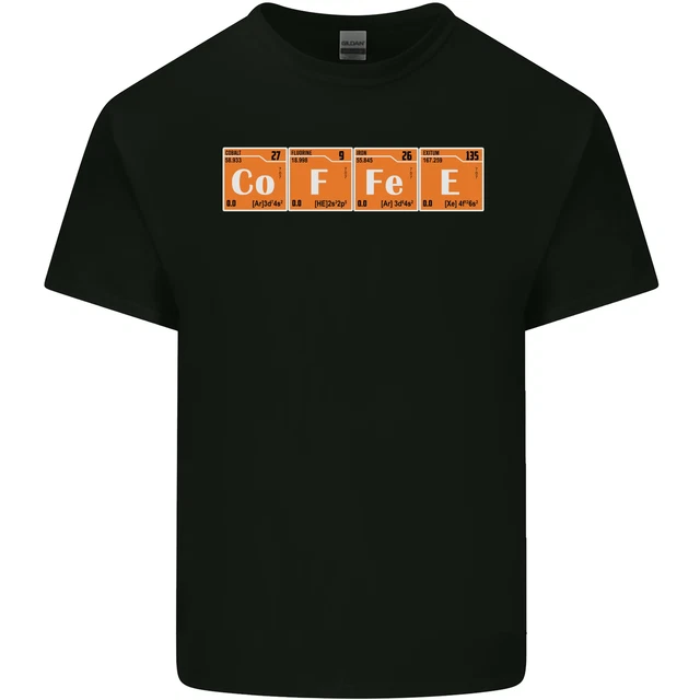 Caffè Tavola Periodica Chemistry Smanettone Divertente Uomo Cotone T-Shirt