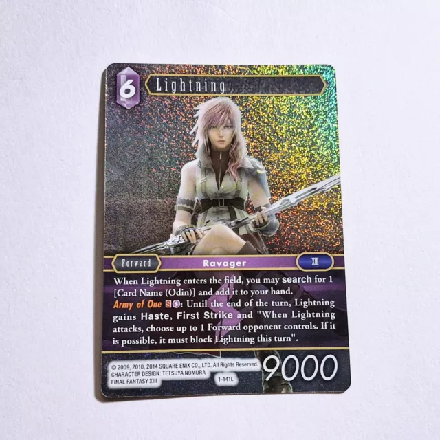 Wave 1 Final Fantasy TCG Opus 1 Lightning 1-141L Foil FFTCG Rare