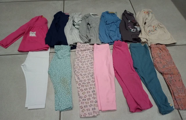 Toddler Girl Clothes Bundle 2-3 Years Leggings Tops M&S TU x 14 Items