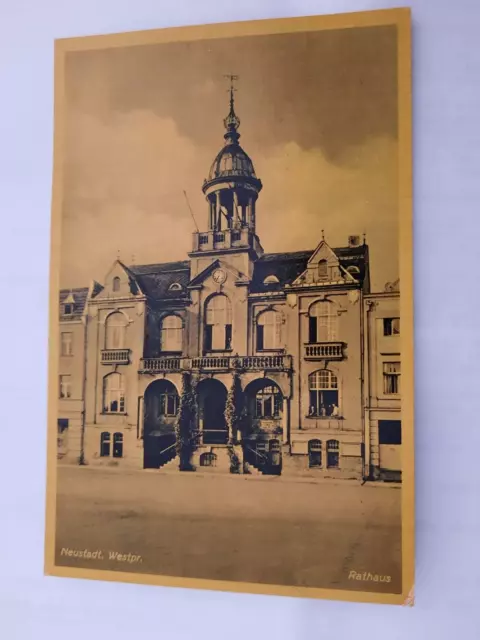 Cartolina Neustadt Westpreussen Rathaus 1941 posta da campo