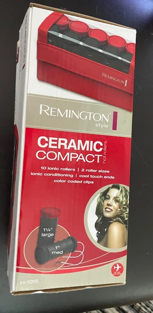 Remington Compact Ceramic Hot Rollers In Travel Case 10 Rollers 2 Sizes H1015