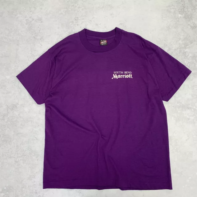 Vintage T Shirt Mens XL Purple Single Stitch Graphic Print 90s USA Tourist FOTL