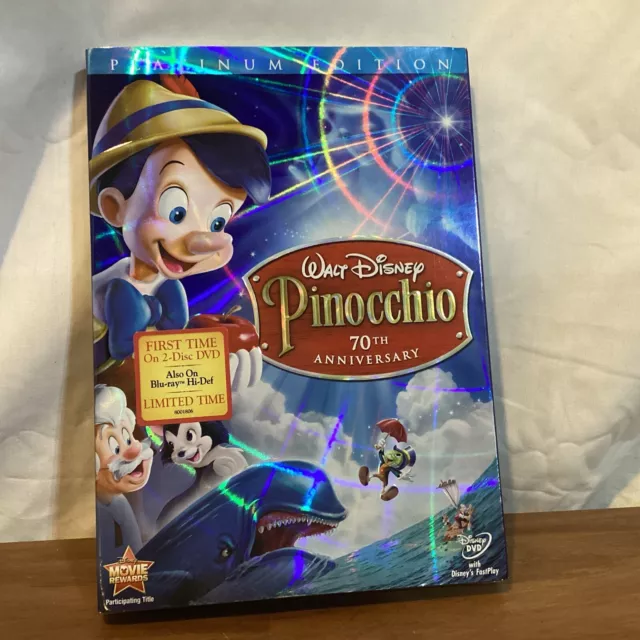 Pinocchio (DVD, 2009, 2-Disc Set, 70th Anniversary Platinum Edition New Unopened