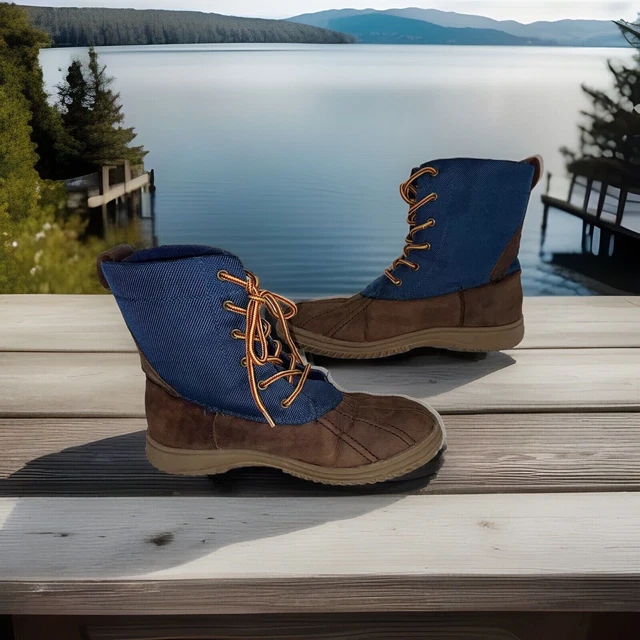 POLO RALPH LAUREN Men’s CANVAS & NUBUCK LEATHER Duck Style Boots SZ7 £