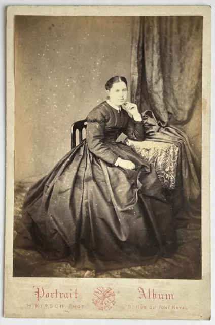 Frankreich Porträt D’A Weiblich c1870 Foto Henri Kirsch Chauny Vintage Albumin