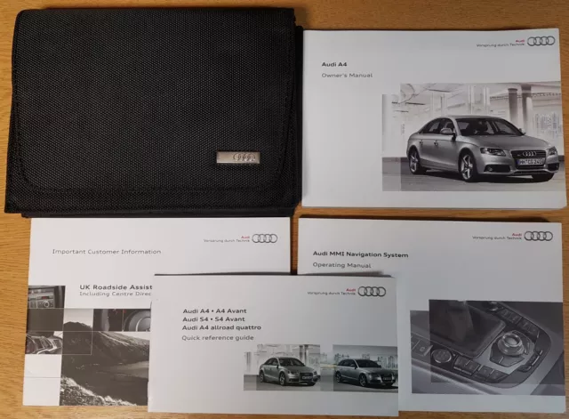 Genuine Audi A4 2007-2011 Saloon Handbook Owners Manual Mmi Wallet Pack H-984