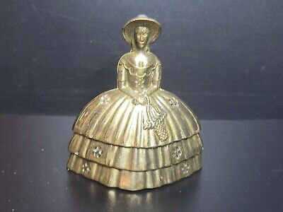 Vintage Brass Little Bo Peep Southern Belle English Lady Bell 3 3/4” England