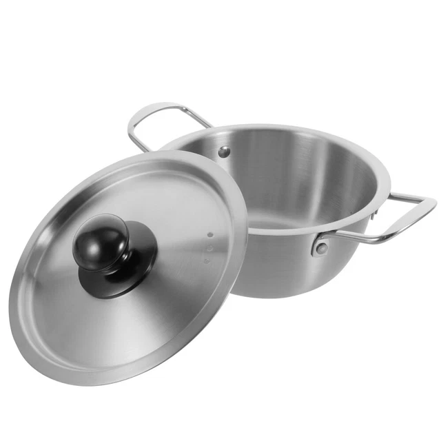 Casserole Vapeur En Acier Inox - Pot Soupe Multifonction 24x16.5x20cm