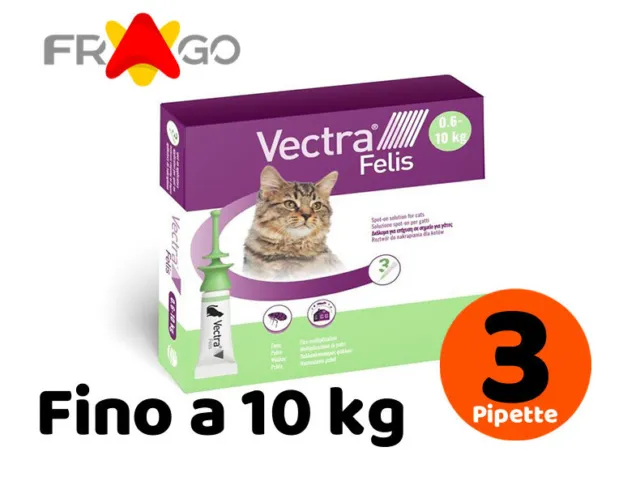 VECTRA Felis Gatto 3 pipette → Antiparassitario Spot on per Gatti - Pulci Zecche