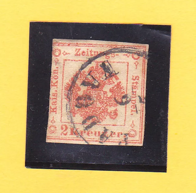 Österreich-venetien-kais.kön.zeitungs-stämpel 2 Kreuzer, Red With EK1 " Padova "