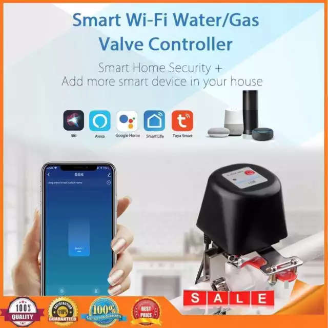 Wireless WiFi Smart Water Gas Valve Shut Off Controller Voice App Remote Control