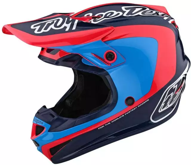 Troy Lee Designs Se4 Poly Corsa Adult Motocross Helmet Ltd Edition Navy / Cyan