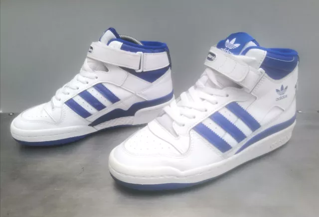 Adidas originals Forum Mid Trainers Size UK 5 White Royal Blue Excellent