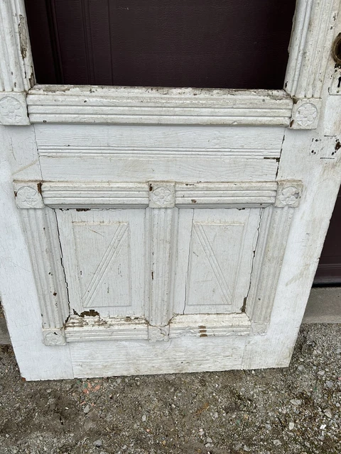 Antique Vintage Victorian Entry Wood Door 4