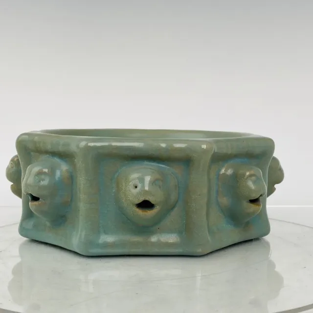 6.3" China old Song dynasty Porcelain ru kiln museum mark beast head Inkstone