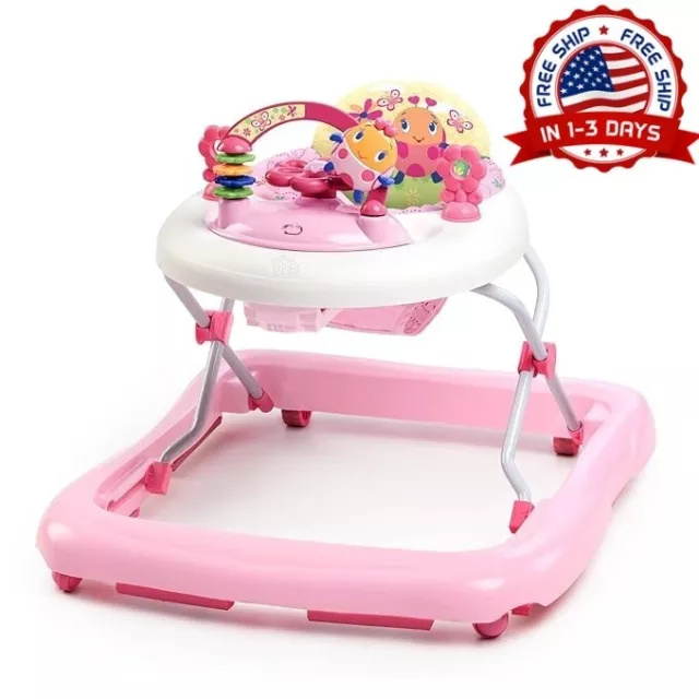 Andadores Para Bebes Niñas Caminador Baby Girl Walker with Toys Pink Adjustable