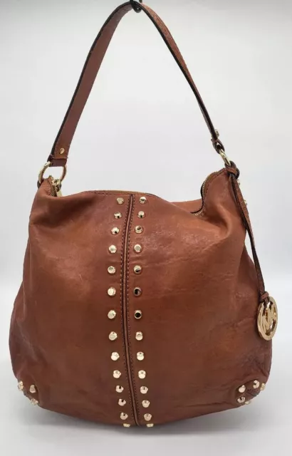 Michael Kors Uptown Astor Studded Hobo/Tote/Handbag/Shoulderbag Pre-owned Black