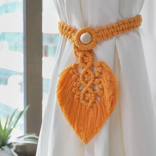 Curtain Tie Back Holder Leaf Shaped Curtain Holdbacks Macrame Drapery Fastener