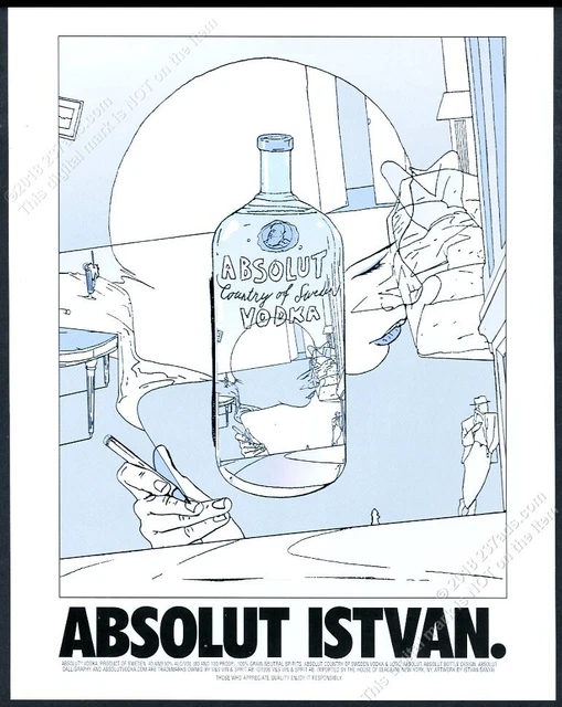 1997 ABSOLUT ISTVAN Banyai vodka bottle art vintage print ad 9.99