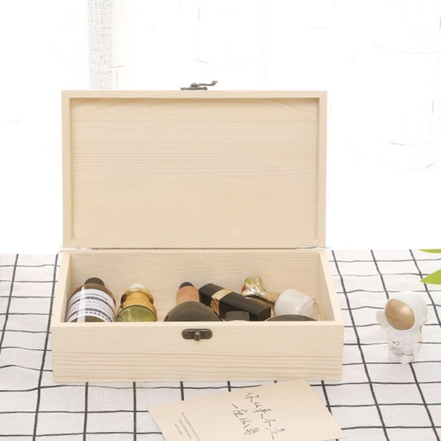 Décoration Caisse Pin Caisse En Bois Alsino Avec Couvercle - Rangement Déco 36x26x18 Cm - Bois Naturel Non Traité Coffret Bois Pin Non Traité