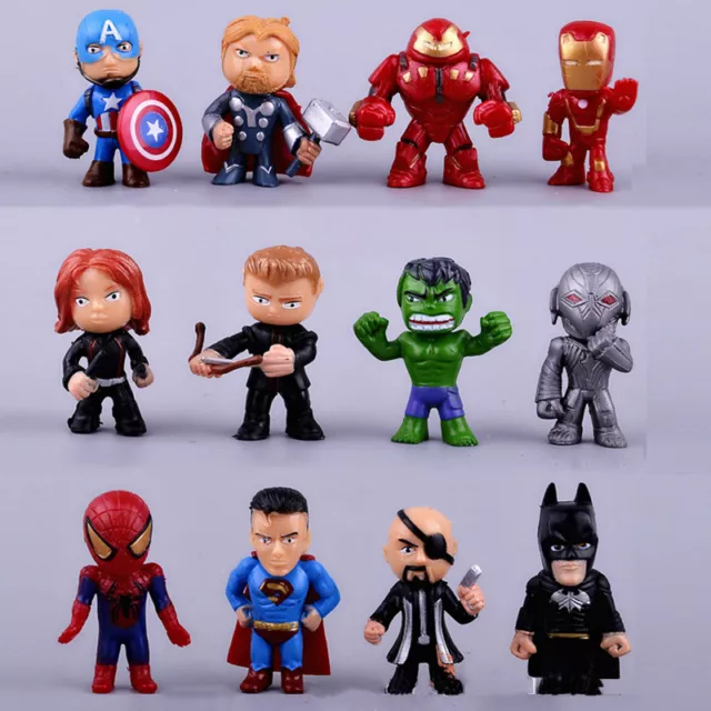 Mini Superhero Action figures CAKE TOPPER Avenger men Spider Cool Hulk MAN