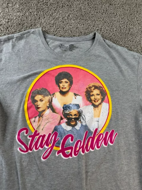 The Golden Girls Shirt Womens Large Gray Pink Stay Golden Oversized Ladies 3