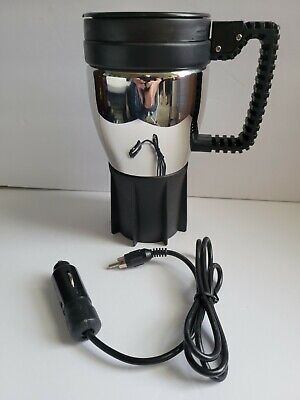 Stay hot Travel mug chrome finished and 12volt power cord for your car