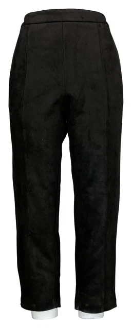 Joan Rivers Women's Petite Pants PM Fauux Suede Signature Ankle Black A519692