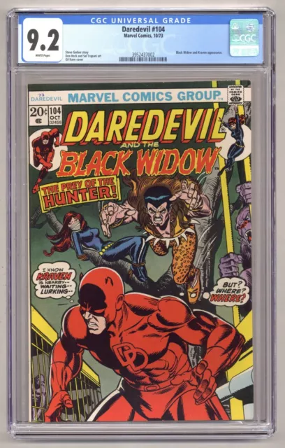 Daredevil 104 (CGC 9.2) Black Widow and Kraven appearance 1973 Marvel Comics 594
