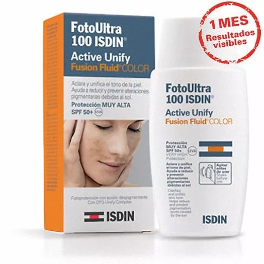 Fotoprotector Fotoultra 100+ Isdin Fusion Fluid Active Unify Color Spf 50+ 50 Ml