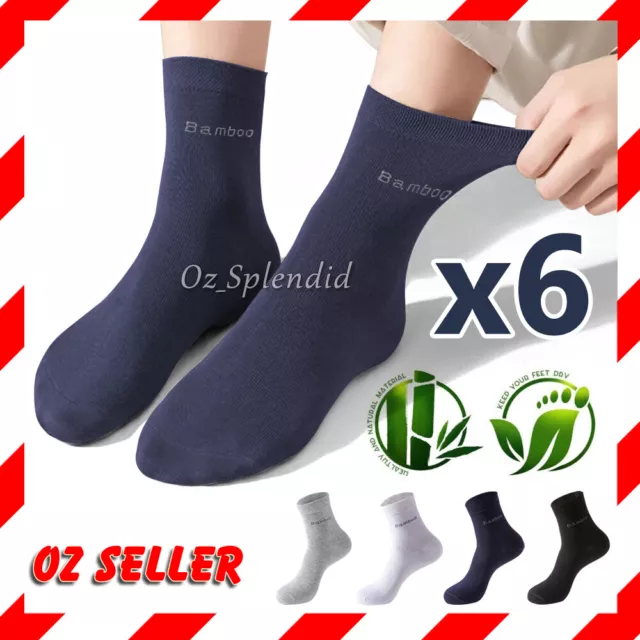 6PAIRS BAMBOO ANKLE Fiber Short Socks Soft Men Women Cushion Odor ...
