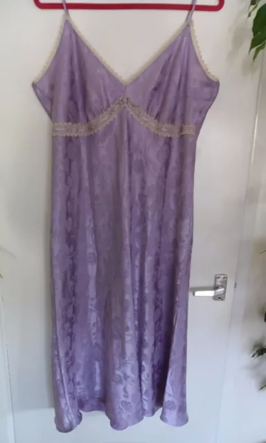 BABYDOLL CHEMISE LINGERIE NIGHTDRESS LAVANDA BHS Tg. XL - UK 18 SATIN LAVENDER