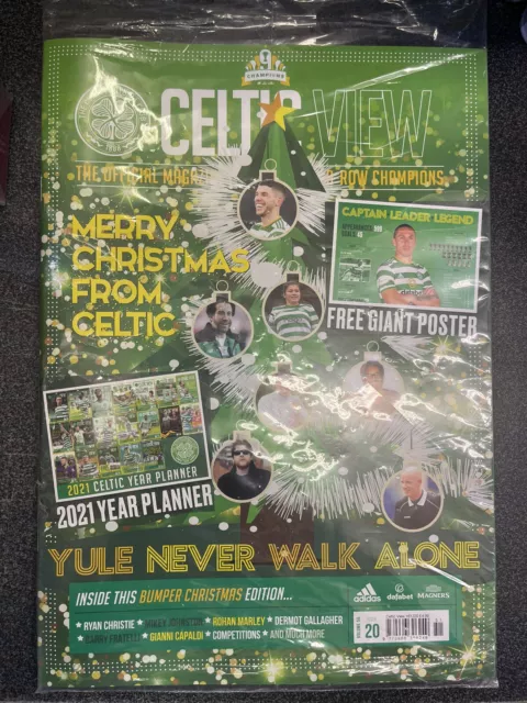 Celtic View Magazine Bumper Christmas Edition Free Poster Celtic Football Club.
