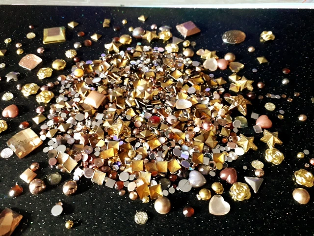 Mixed Shapes Embellishments Cabochons Gems Rhinestone Pearls Stars Squares+ More