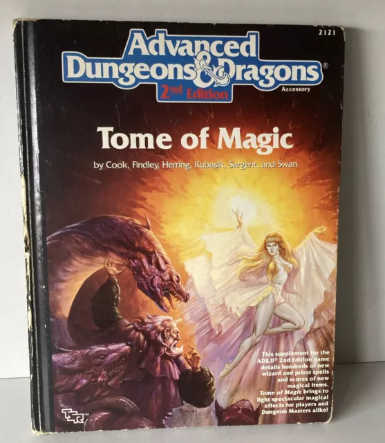 2nd Ed AD&D Dungeons Dragons Advanced Tome Magic 1991 Vintage Acceptable Condi