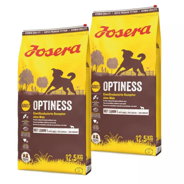 2 x 12,5 kg Josera Optiness Trockenfutter Hundefutter Hund Dog Eiweißreduziert