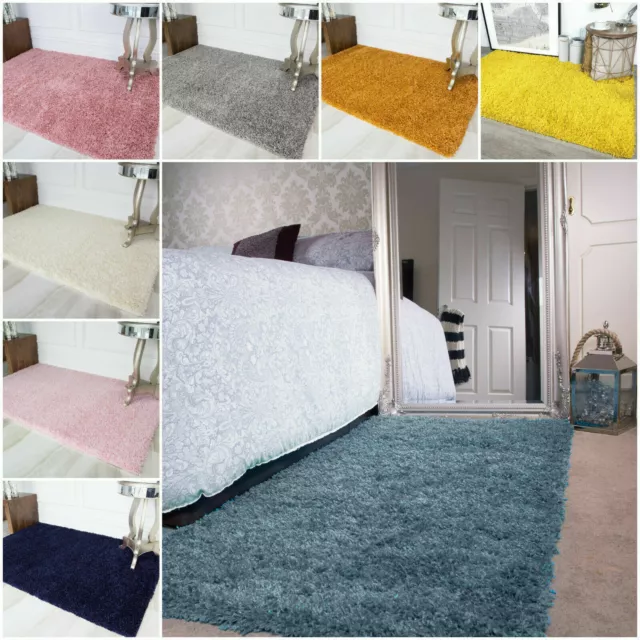 Soft Thick Fluffy Shaggy Rugs Non Shed Bedroom Rug EXTRA SMALL BEDSIDE COSY RUGS