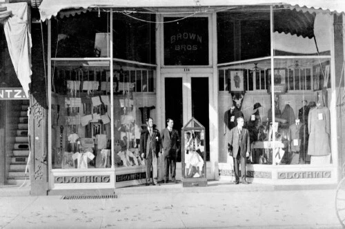 Brown Bros Clothing Store Charlotte Michigan MI Reprint Postcard
