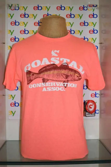CCA Coastal Conservation Association Red Fish Mens T-Shirt Coral Heather NWT