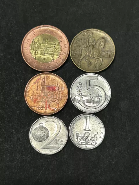 Set Of Czech Republic Circulated Coins - 1 Koruna To 50 Koruna