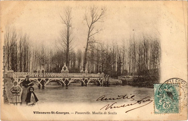 CPA AK Villeneuve St.Georges Passerelle, Moulin de Senlis FRANCE (1282852)