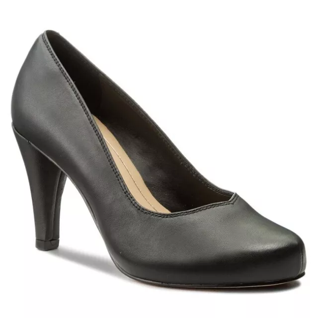 CLARKS LADIES COURT Shoes DALIA ROSE Black Patent Leather UK 5