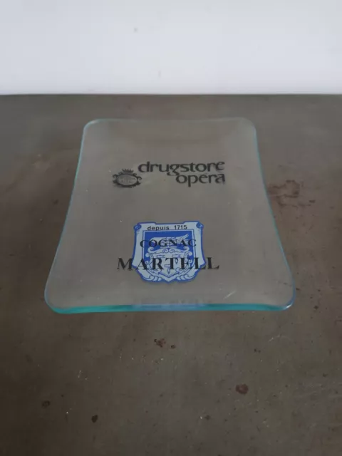 Cendrier Publicitaire Coupelle Cognac Martell Drugstore Opéra Verre Ancien