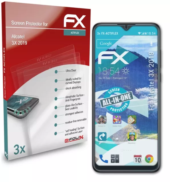 atFoliX 3x Écran protecteur pour Alcatel 3X 2019 clair&flexible