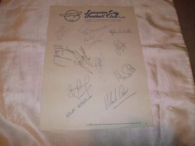 Leicester City Headed Page Signed By 12 1980S Vg John O'neill +++ Autograph Book